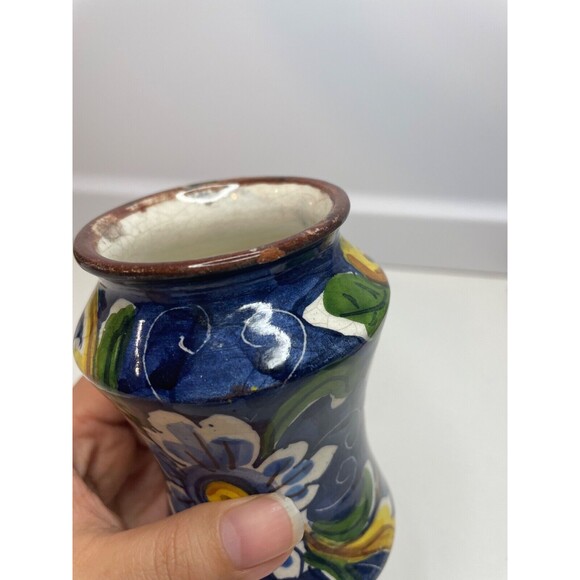 Unique Sicilian Vases Italian maiolica albarello marked Sicily flowers fruits - Picture 2 of 11